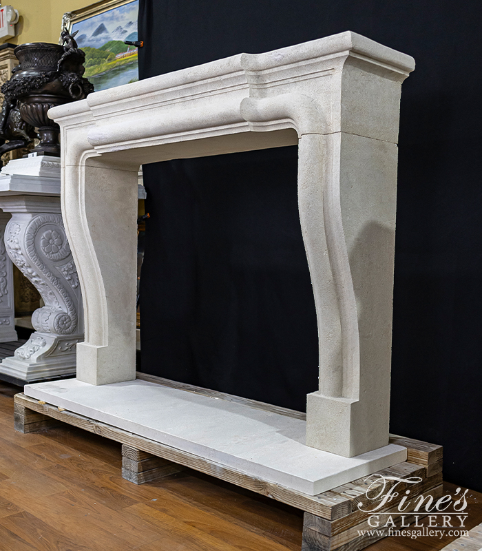 Marble Fireplaces  - Old World Mantel In French Limestone  - MFP-2510